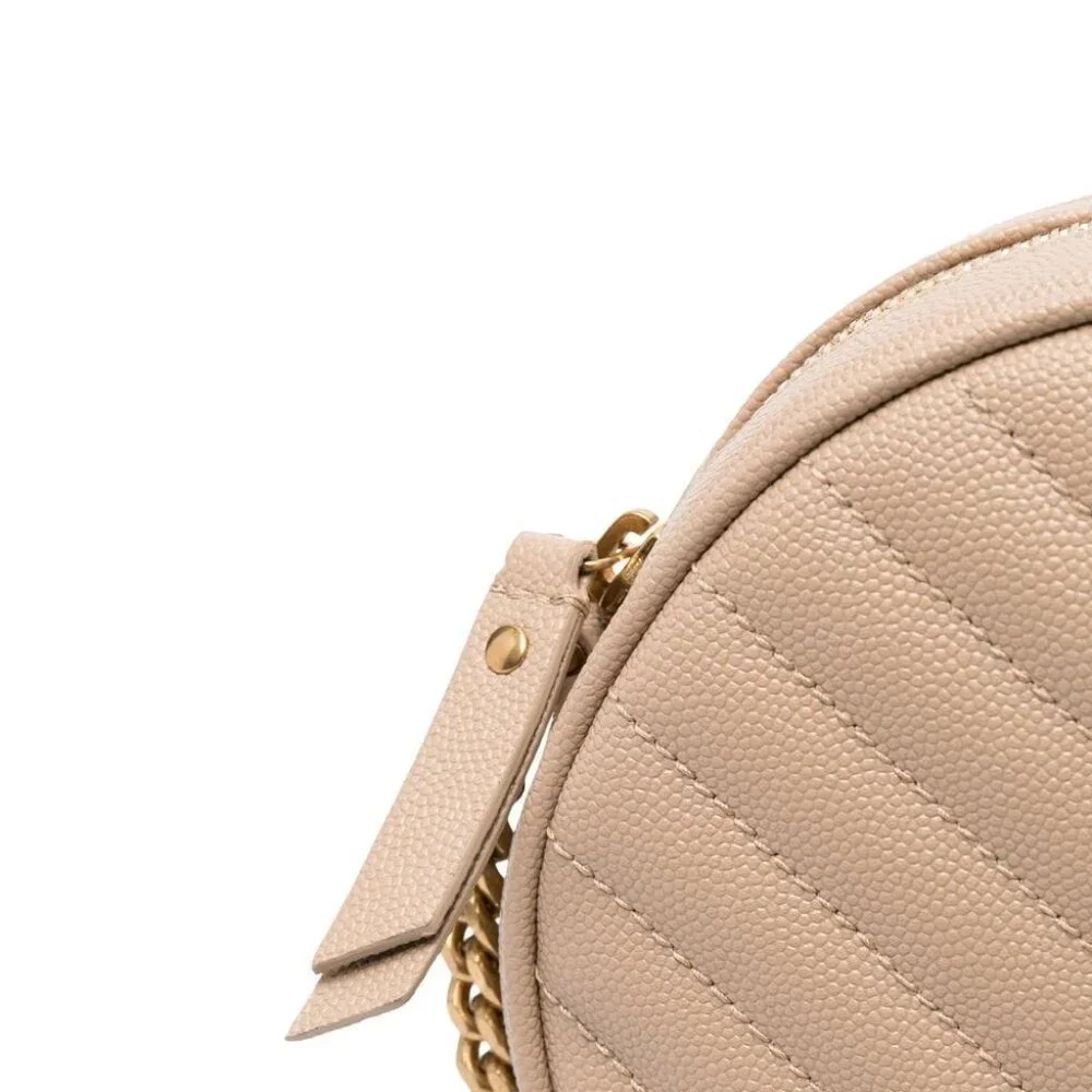 SAINT LAURENT PARIS Round Vinyl Crossbody Beige Color Bag Ladies (Small) - Picture 5 of 5